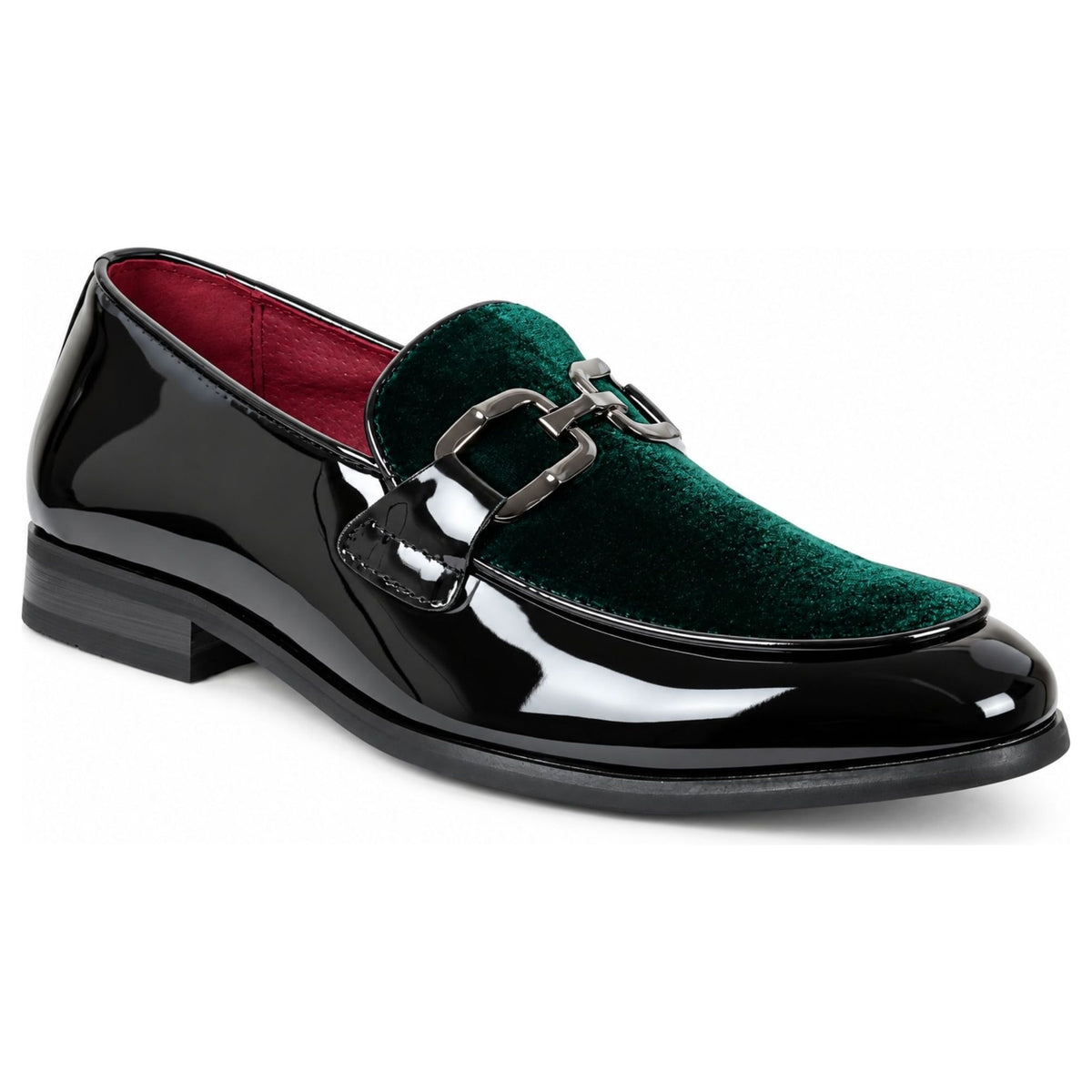Men's Velvet Patent Slip-On Dress Loafers