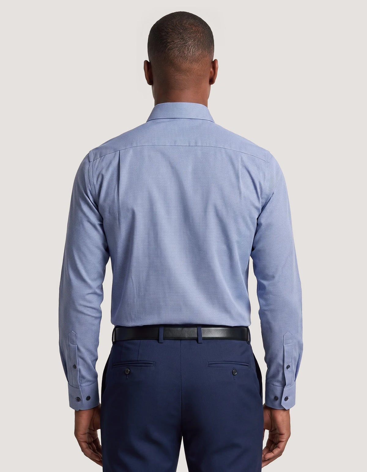 Men's Blue Checkered Dress Shirt