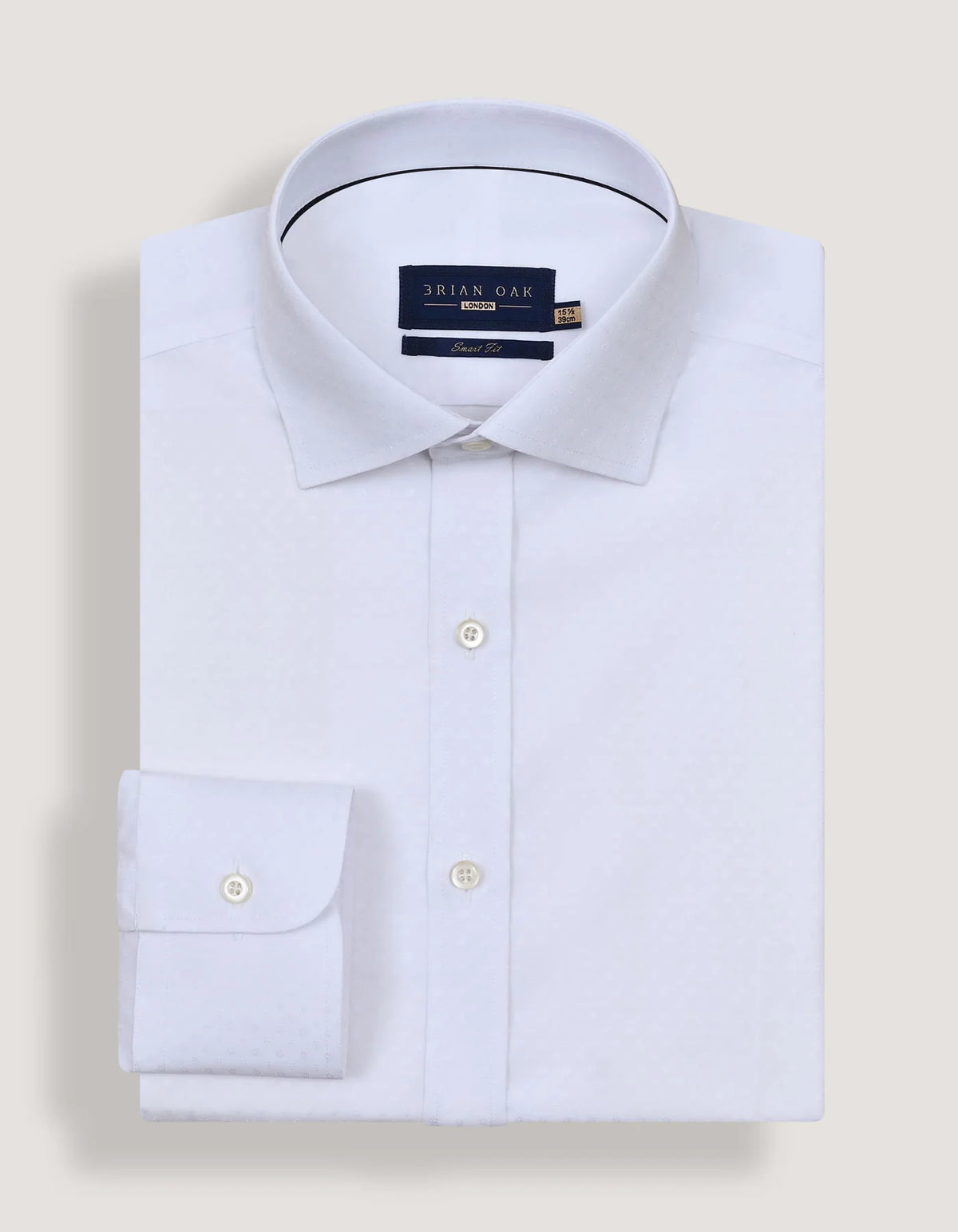 Men's White Floral Textured Smart Fit Shirt