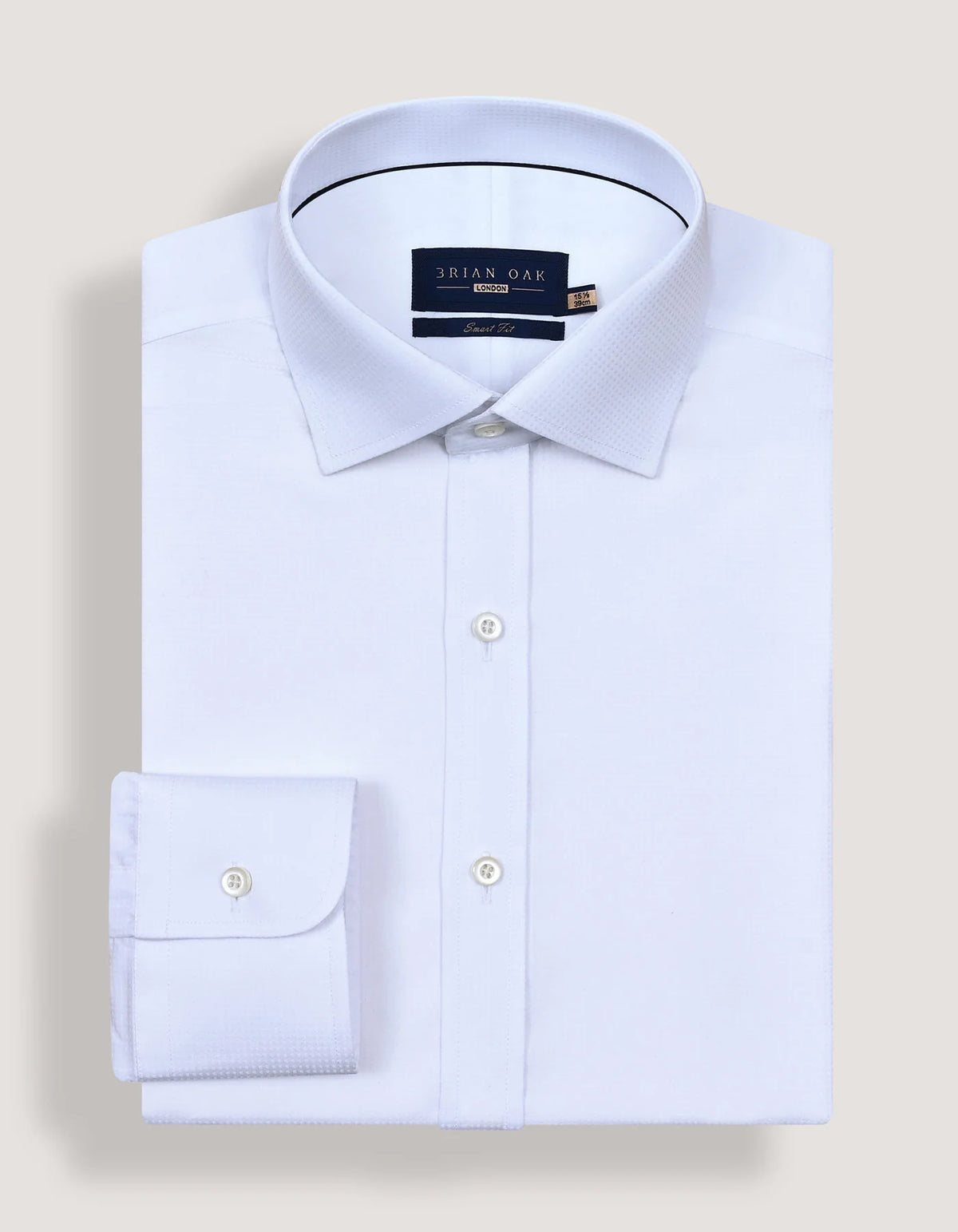 Men's White Dotted Textured Smart Fit Shirt