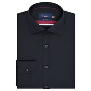 Men's Easy Iron Plain Black Dress Shirt