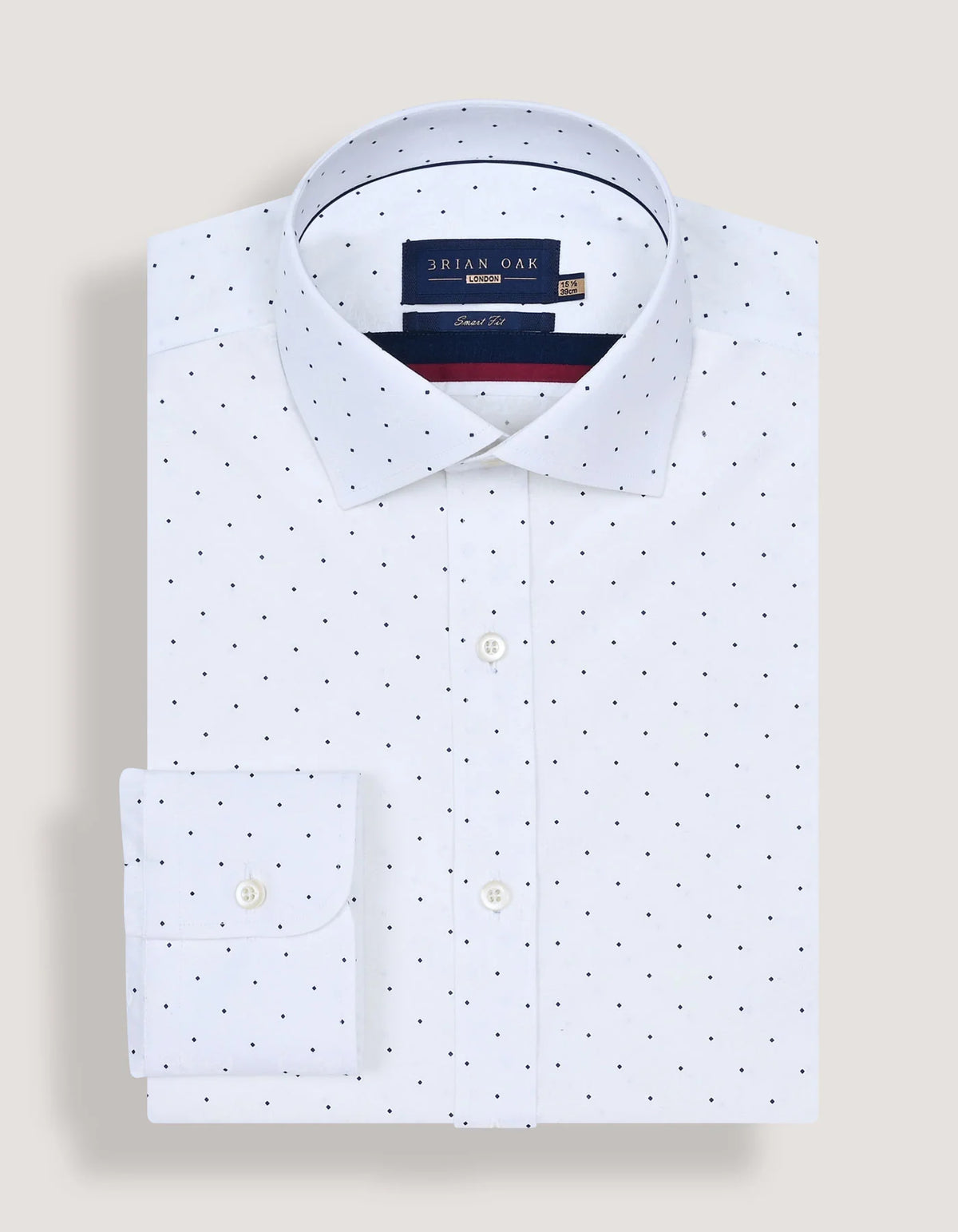 Men's Navy Dotted White Dress Shirt