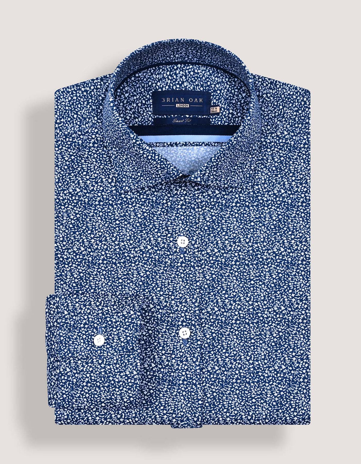 Men's Navy Floral Vine Print Dress Shirt