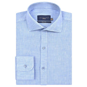 Men's Pure Linen Shirt - Sky Blue