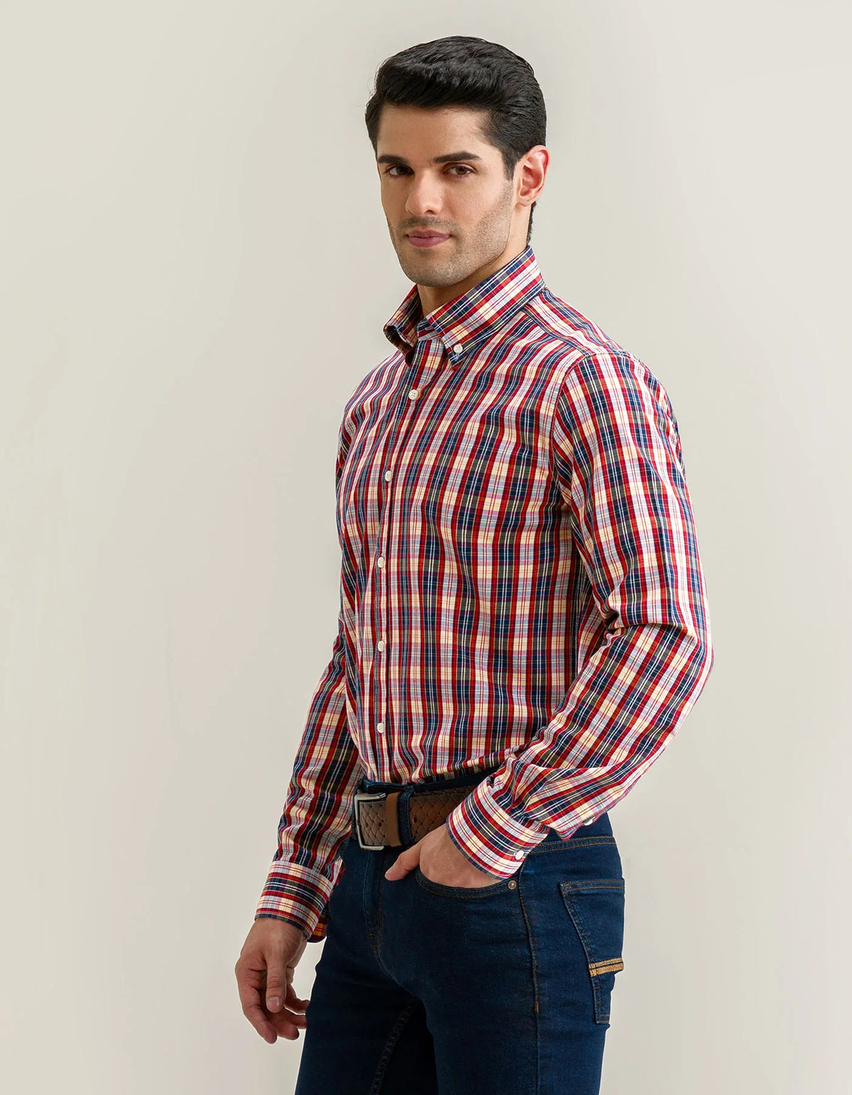 Men's Multicolour Casual Check Shirt