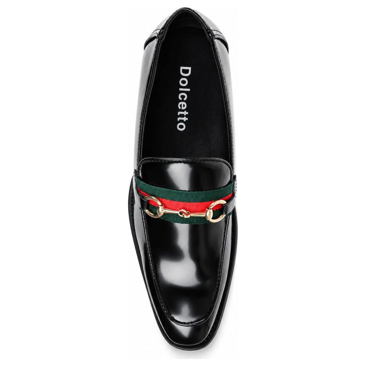 Men's Patent Vegan Leather Slip-On Horsebit Loafers
