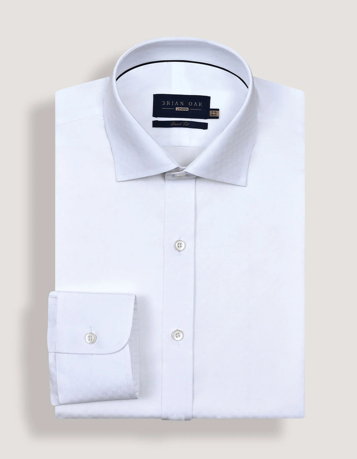 Men's White Self Patterned Dobby Dress Shirt