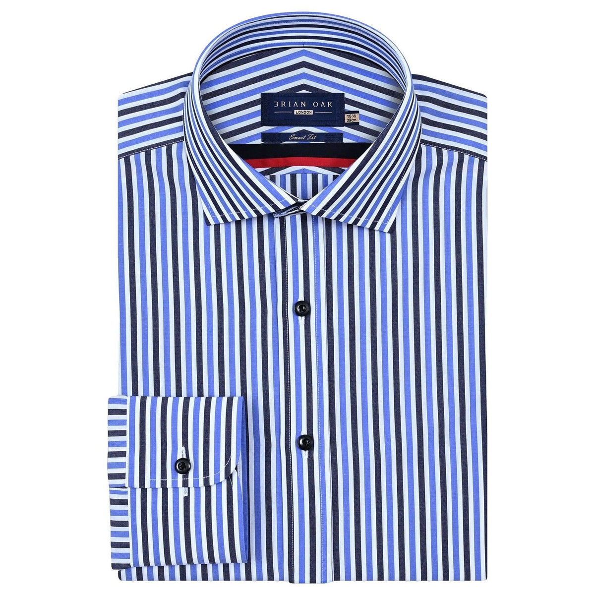 Men's Sky Blue Striped Cotton Dress Shirt