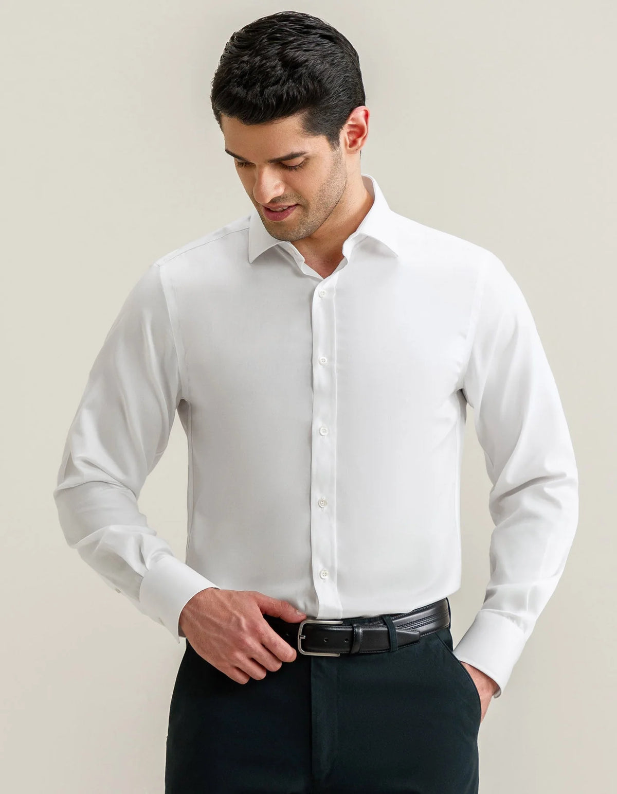 Men's Easy Care White Twill Shirt