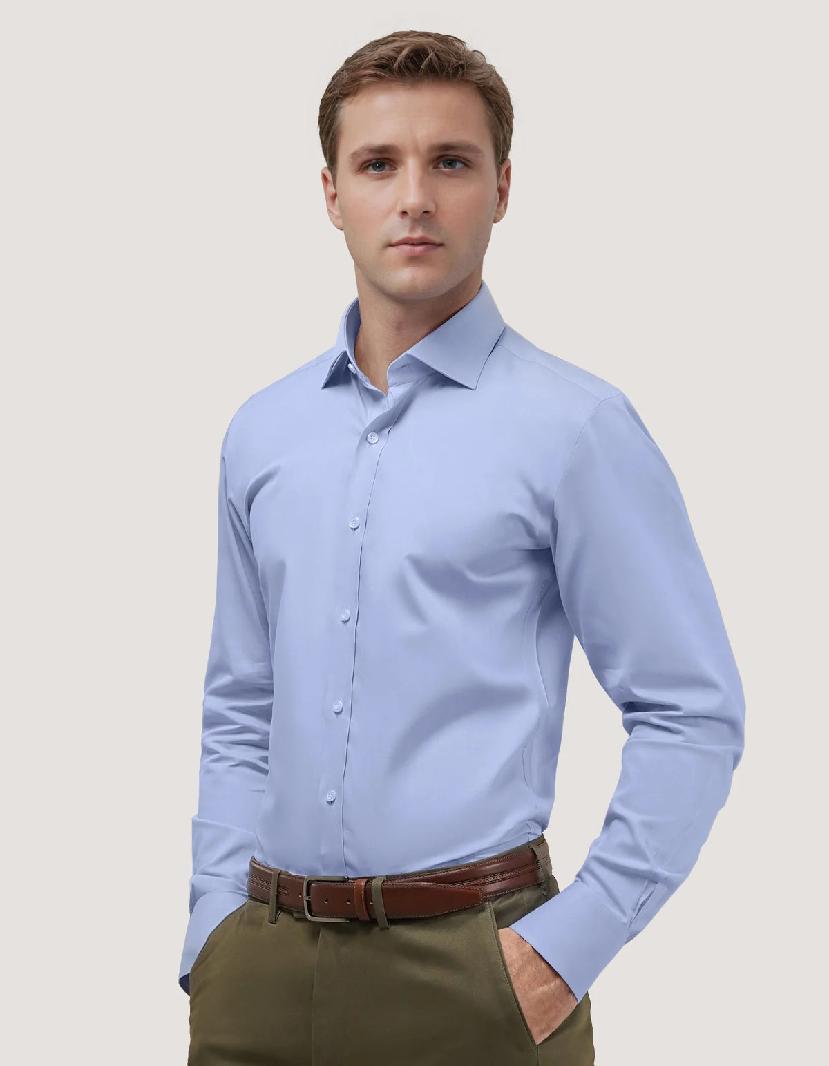 Men's Easy Iron Sky Blue Dress Shirt