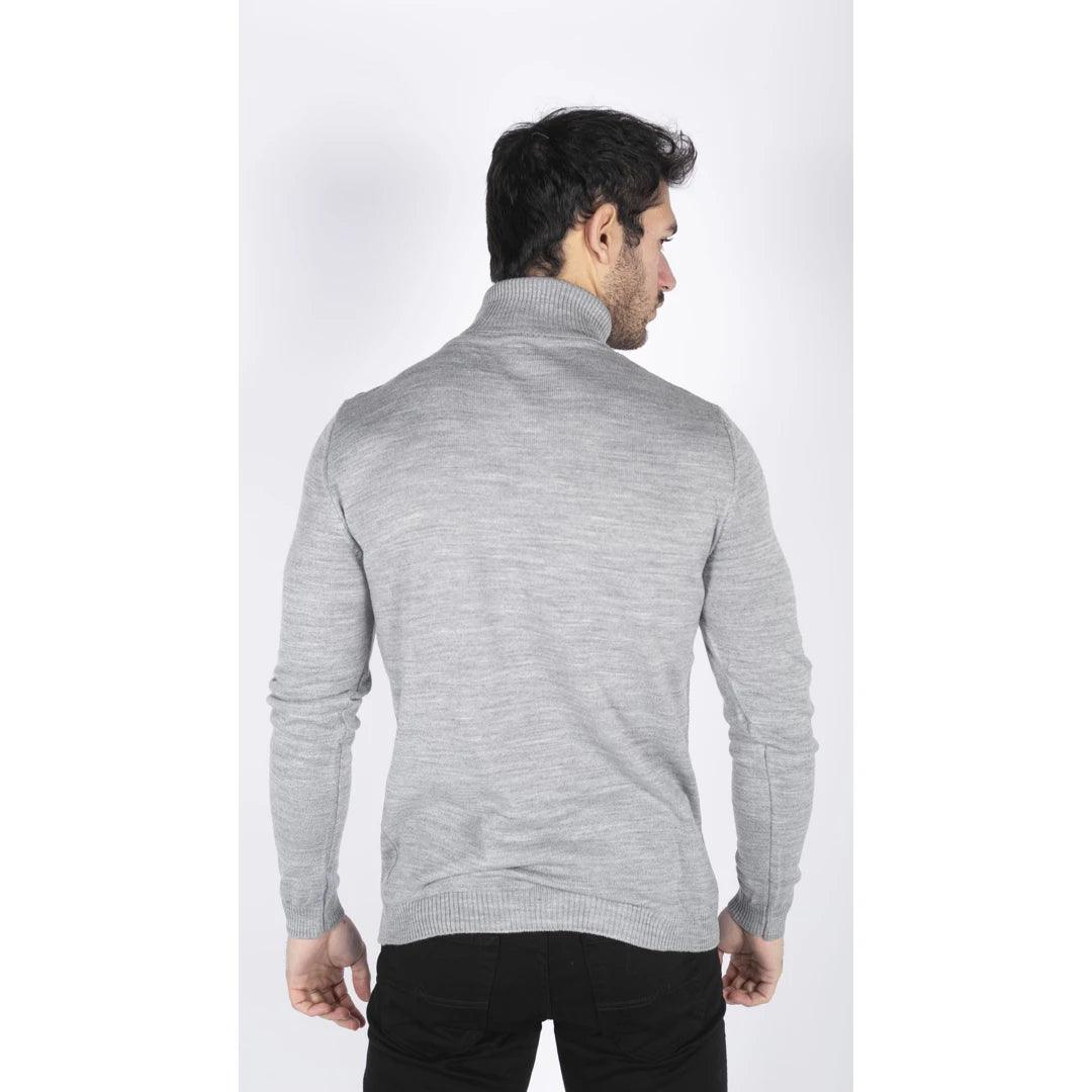 Mens Polar Neck Jumper Roll Neck High Turtle Neck Slim Fit Light Weight - Knighthood Store