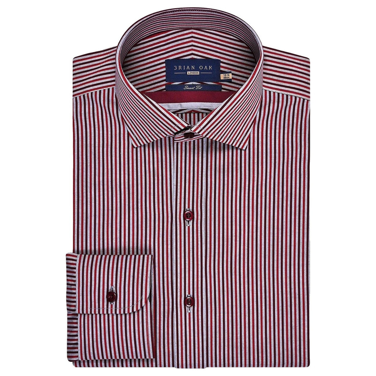 Men's Red & Maroon Striped Shirt
