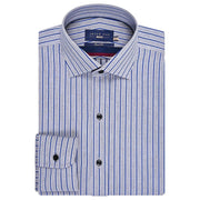 Men's Royal Blue Striped Grey Formal Shirt