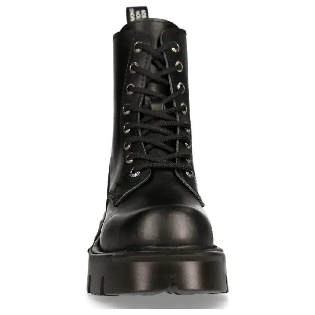 New Rock M-MILI084N-S Unisex Black Leather Platform Boots