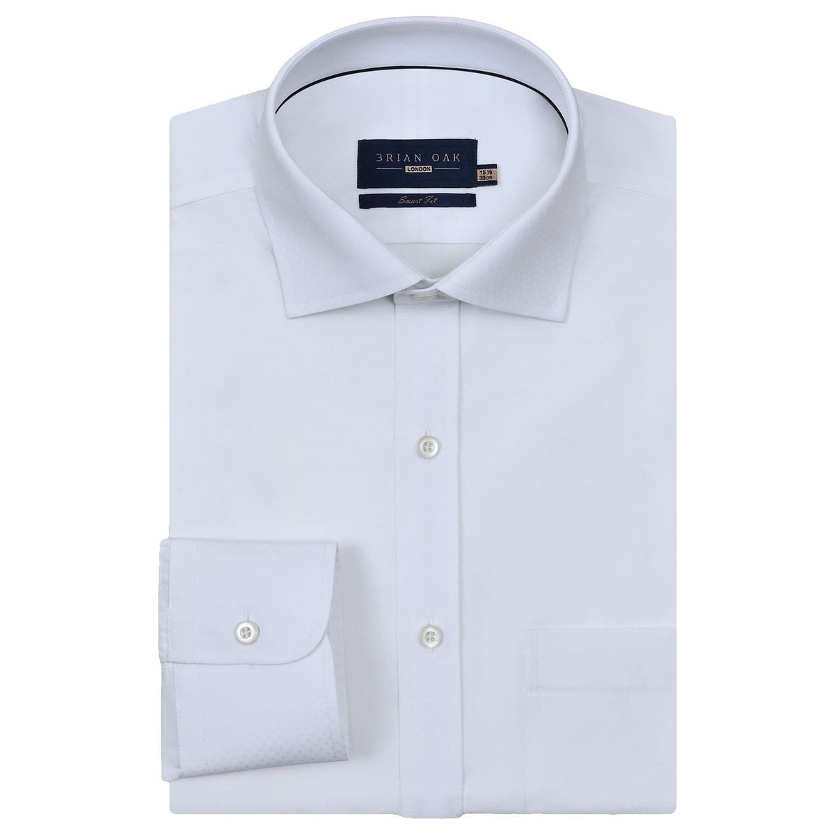 Men's White Self Textured Smart Shirt