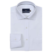 Men's White Self Textured Smart Shirt