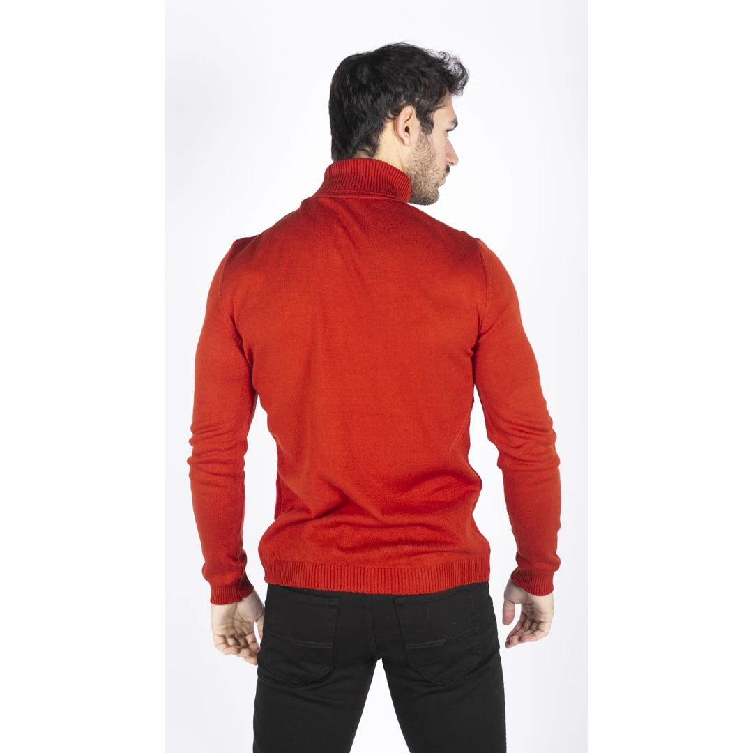 Mens Polar Neck Jumper Roll Neck High Turtle Neck Slim Fit Light Weight - Knighthood Store