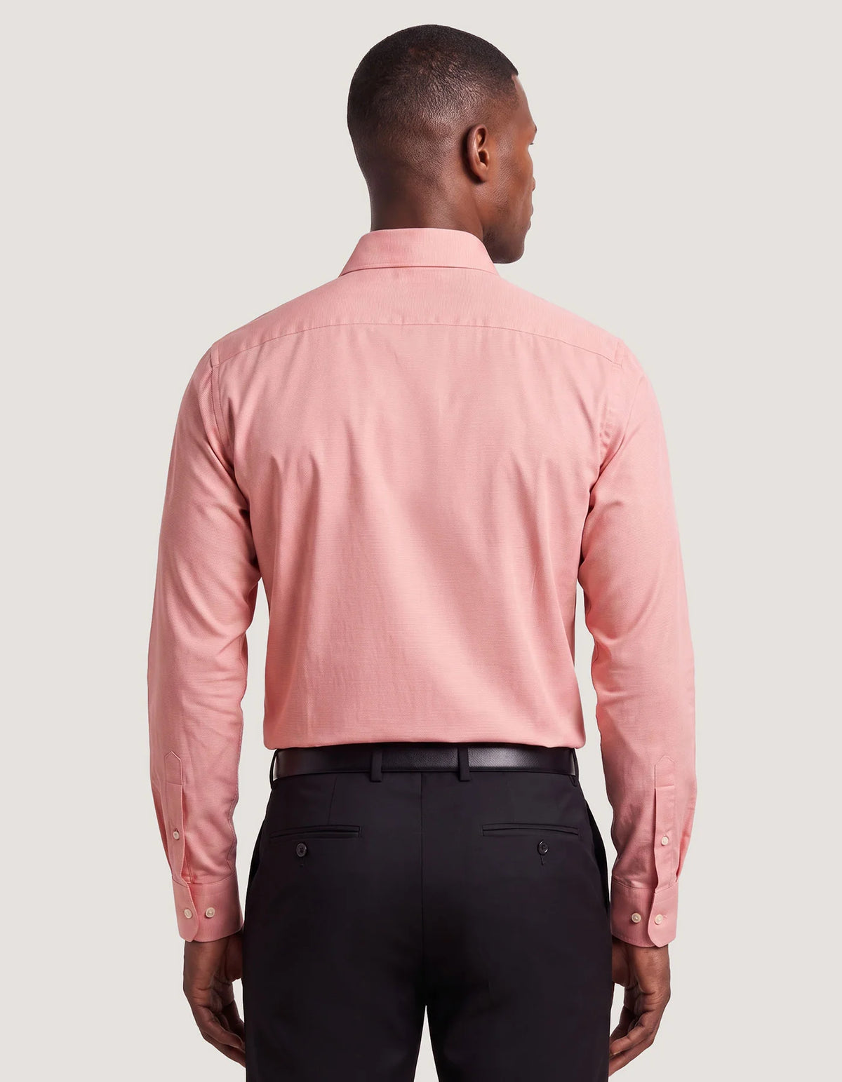 Men's Coral Pink Checkered Formal Shirt