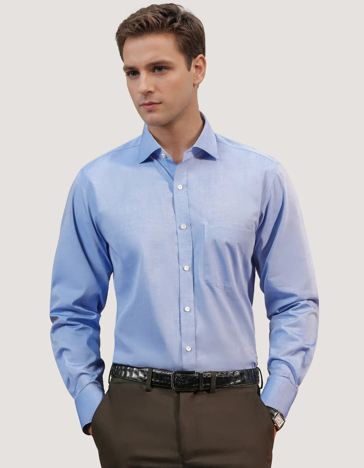 Men's Light Blue Oxford Dress Shirt
