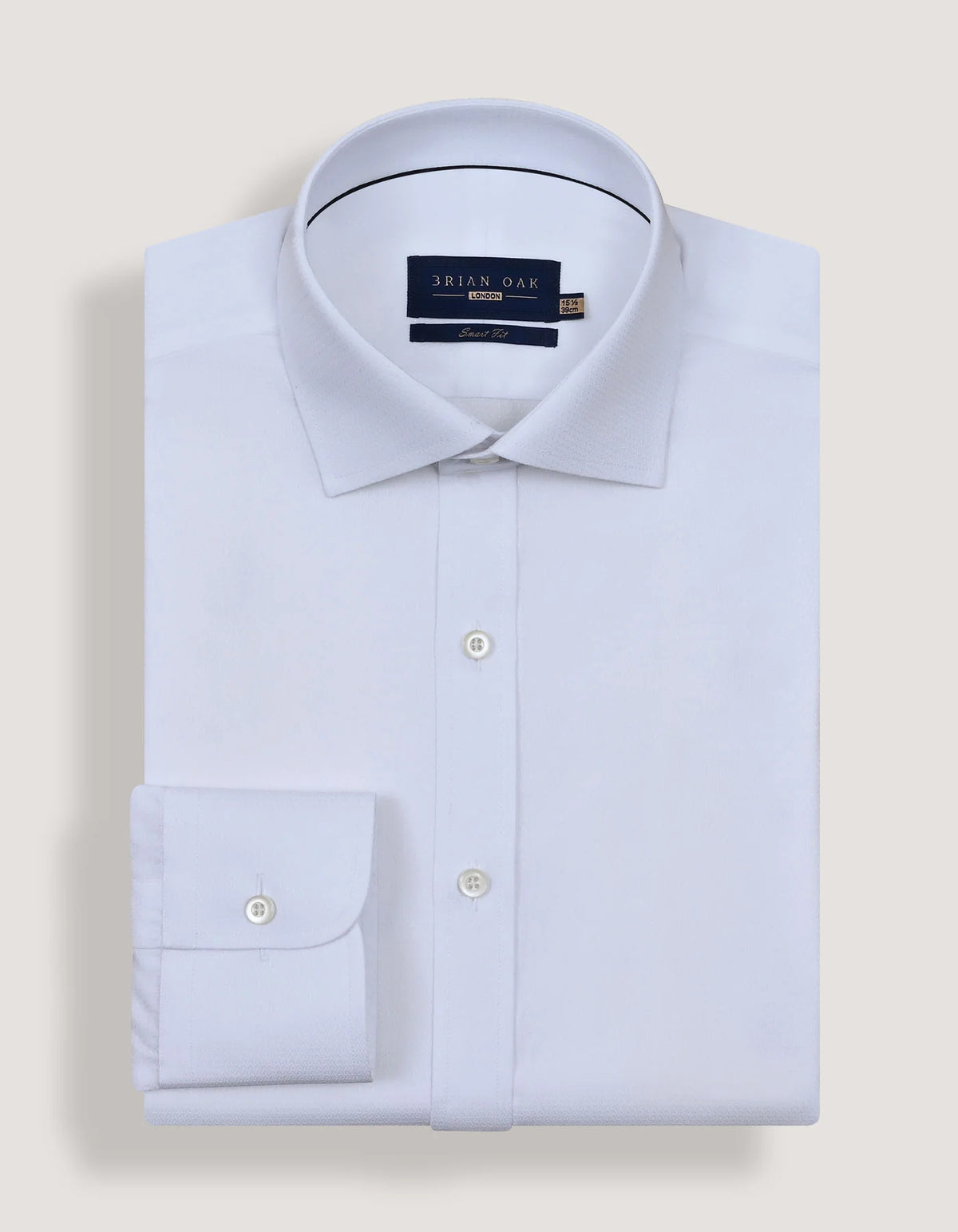 Men's Geometric Self Textured White Shirt