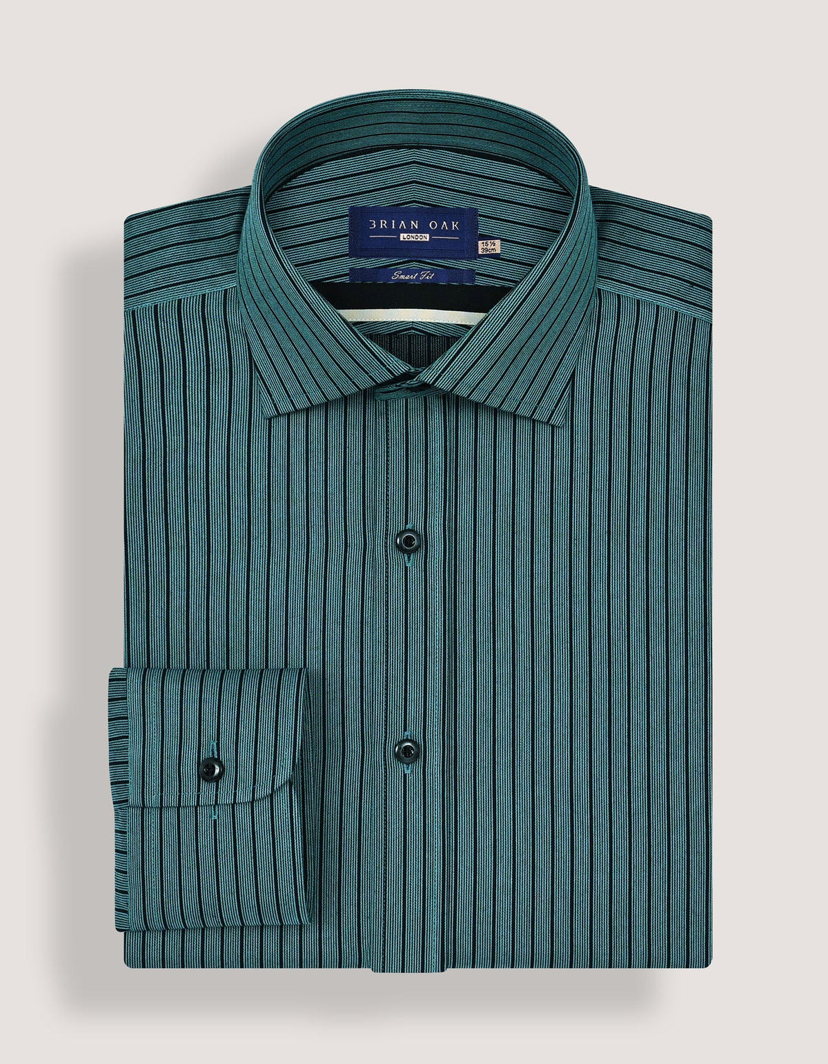 Men's Sea Green Striped Dobby Shirt