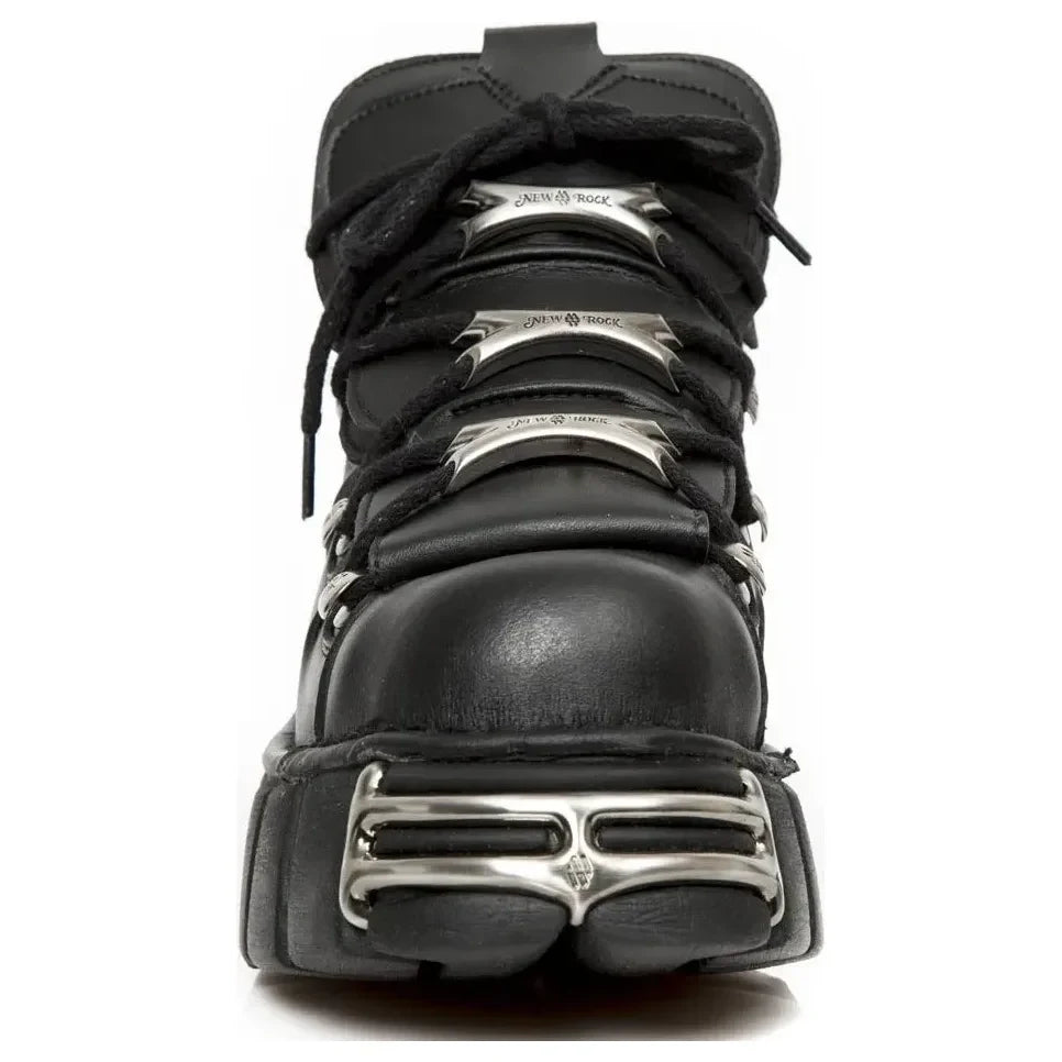 New Rock M-106-VS1 Unisex Black Vegan Leather Gothic Boots