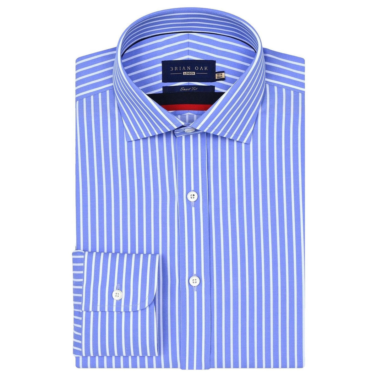 Men's Cotton Striped Sky Blue Dress Shirt
