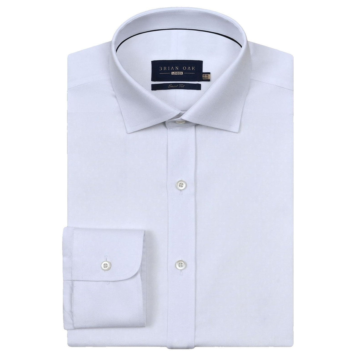 Men's White Self Textured Dobby Shirt