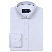 Men's White Self Textured Dobby Shirt
