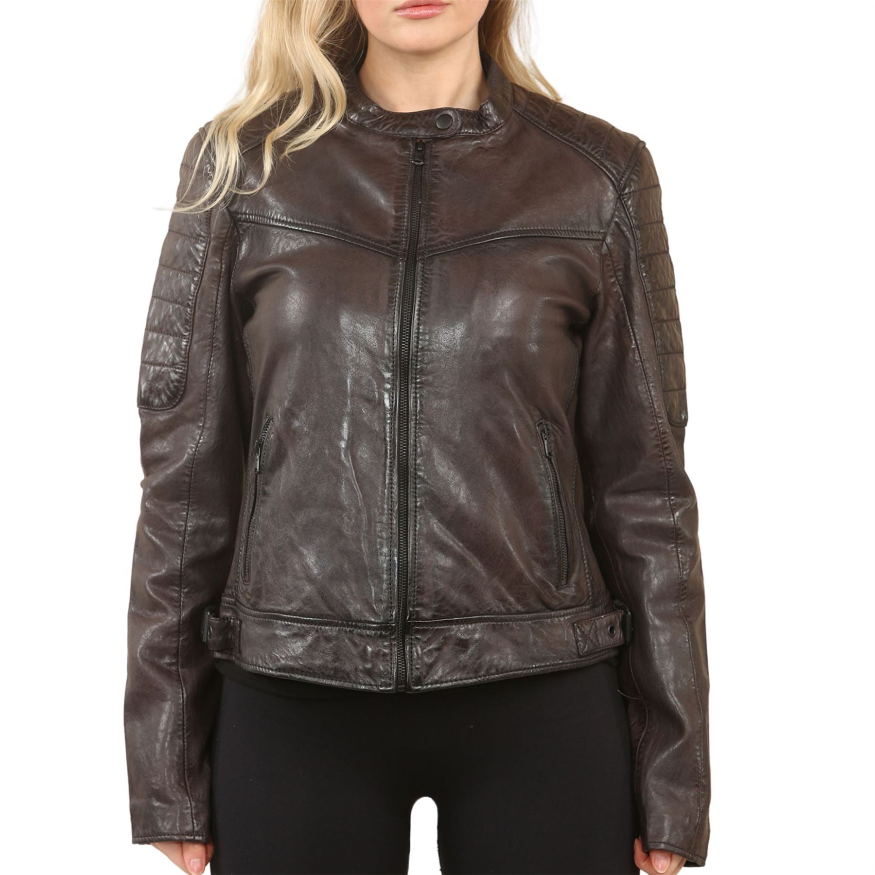 Women's Retro Quilted Leather Biker Jacket