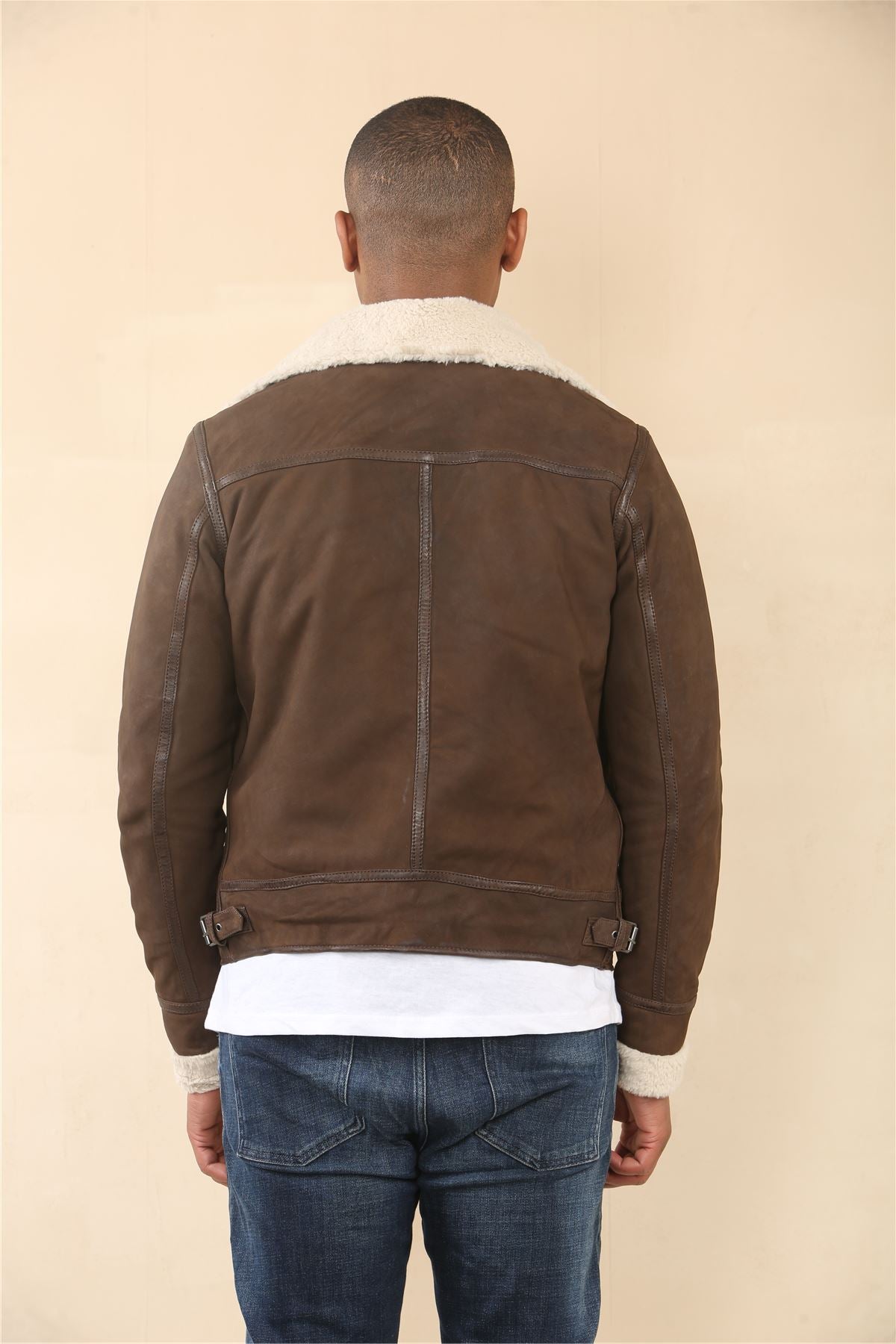 Men's Suede Pilot Aviator Leather Jacket