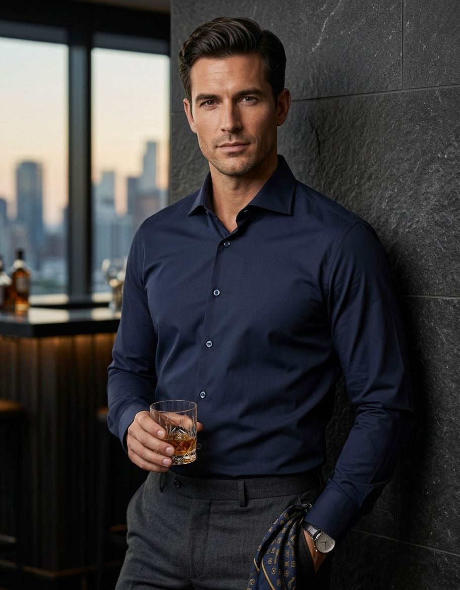 Men's Long Sleeve Button-Down Dress Shirt