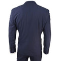Mens 3 Piece Suit Navy Tailored Fit Classic Retro Vintage Wedding Prom Office - Knighthood Store
