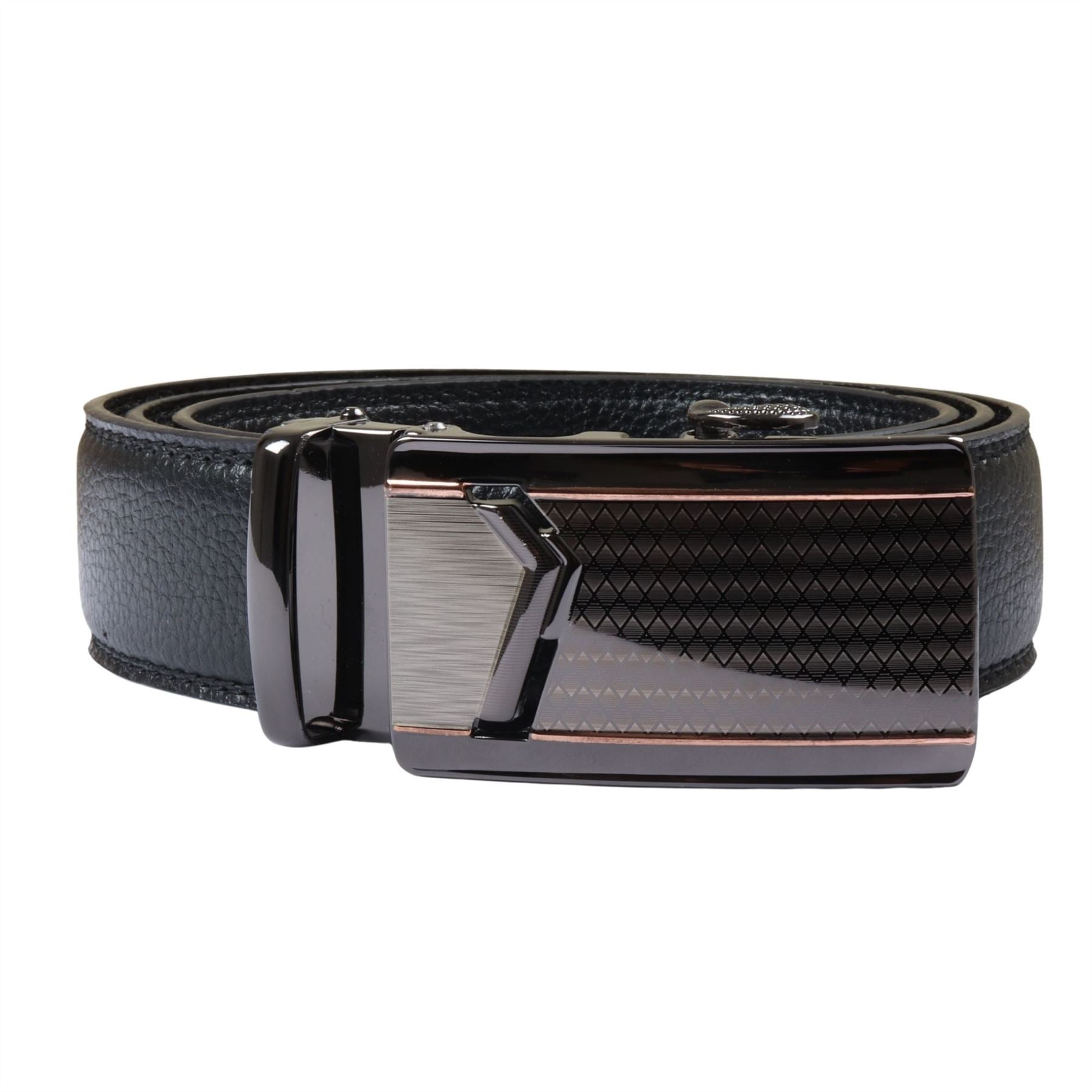 Men’s Leather Automatic Click Buckle Adjustable Ratchet Belt