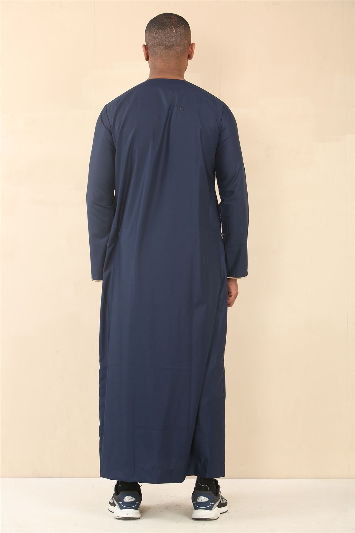 Men's Thobe Emirati Omani Jubba Islamic Clothing Muslim Kaftan Eid Robe Arab Gold Embroidery