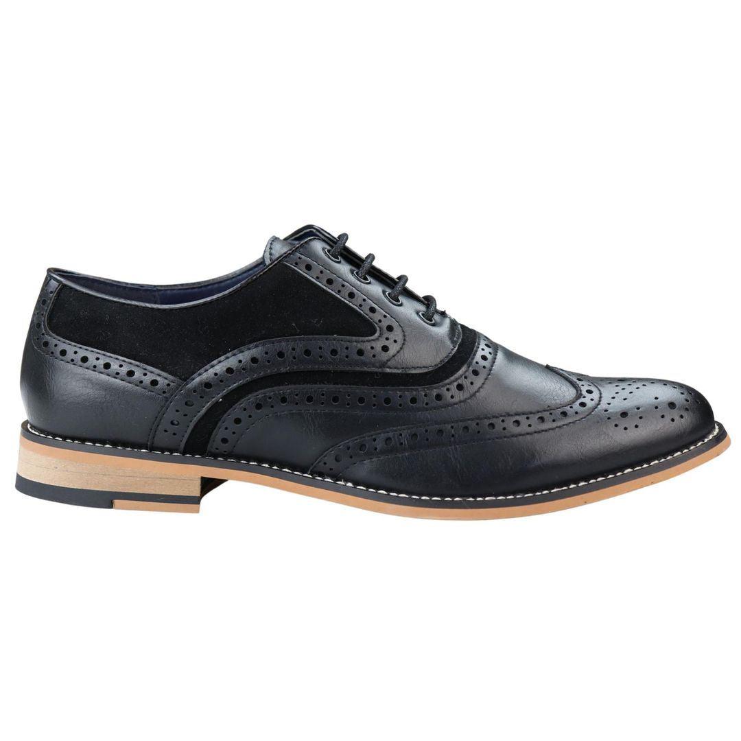 Mens Real Leather & Suede Laced Gatsby Brouges Smart Casual Designer Retro Shoes - Knighthood Store