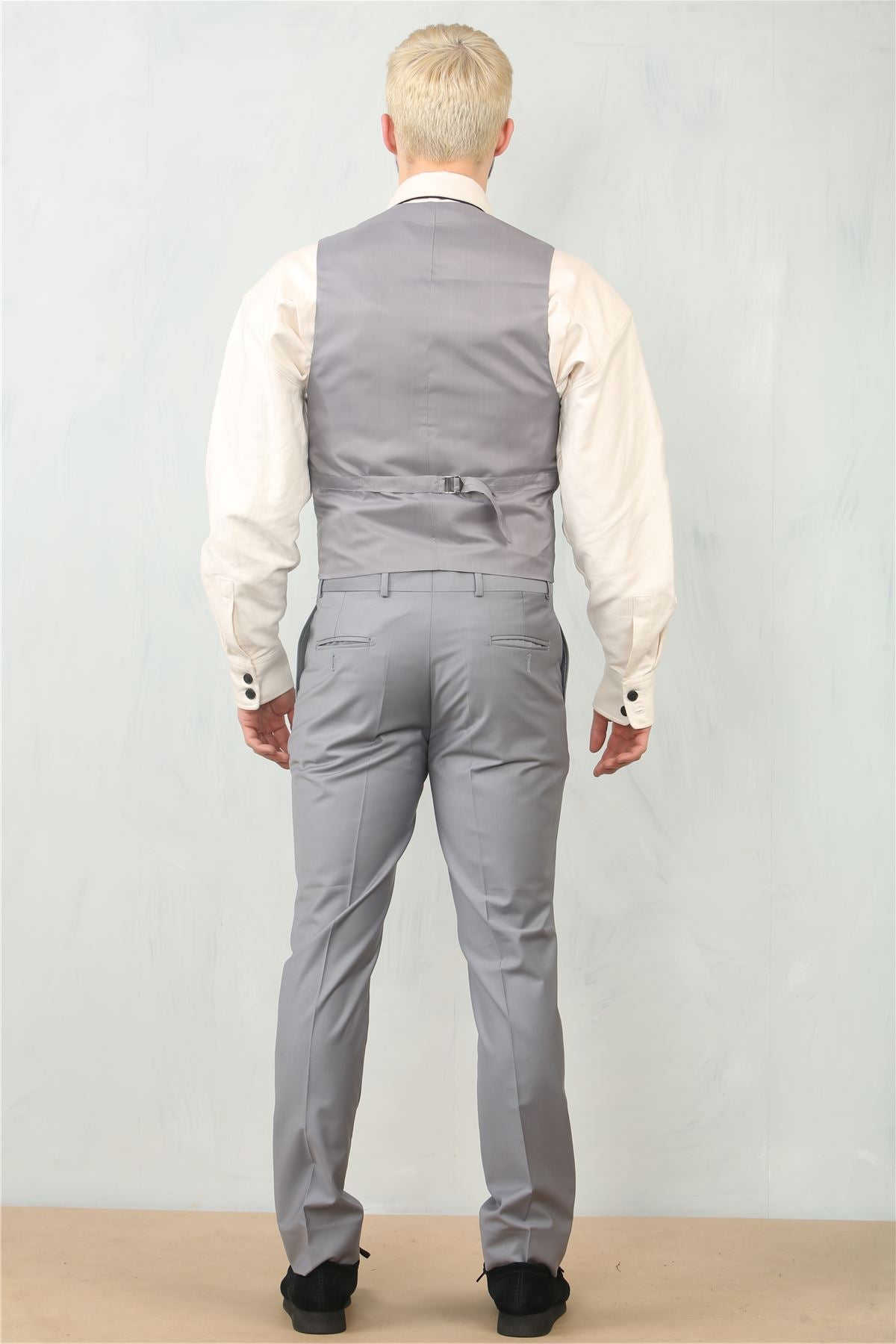 IM30 - Men's Grey 3 Piece Stitch Lapel Formal Suit