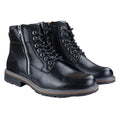 Mens Military Boots Laced Black Brown Side Zip Retro Punk Casual - Knighthood Store