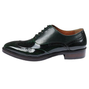Men's Shoes Green Patent Leather Lace Up Brogue Formal Dress Shoe - Knighthood Store