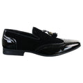 Mens Slip On Tassel Driving Shoes Shiny Black Navy Red Patent Leather PU Suede Loafers - Knighthood Store