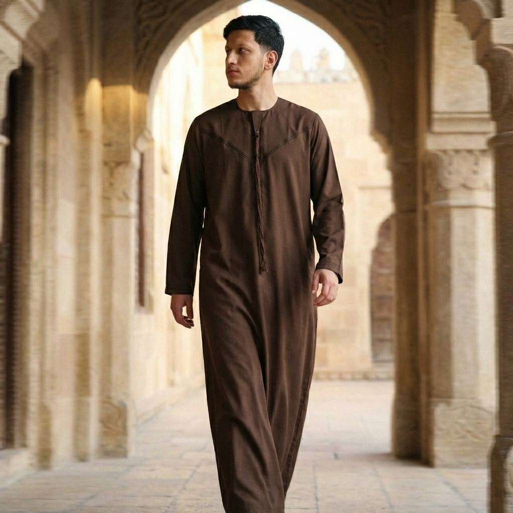 HM11 - Men's Emirati Omani Bobble Button Thobe