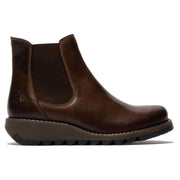 SALV195 - Women's Wedge Heel Leather Chelsea Ankle Boots