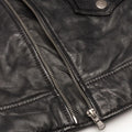 Mens Vintage Washed Tan Brown Real Leather Biker Jacket Cross Zip Retro Casual - Knighthood Store