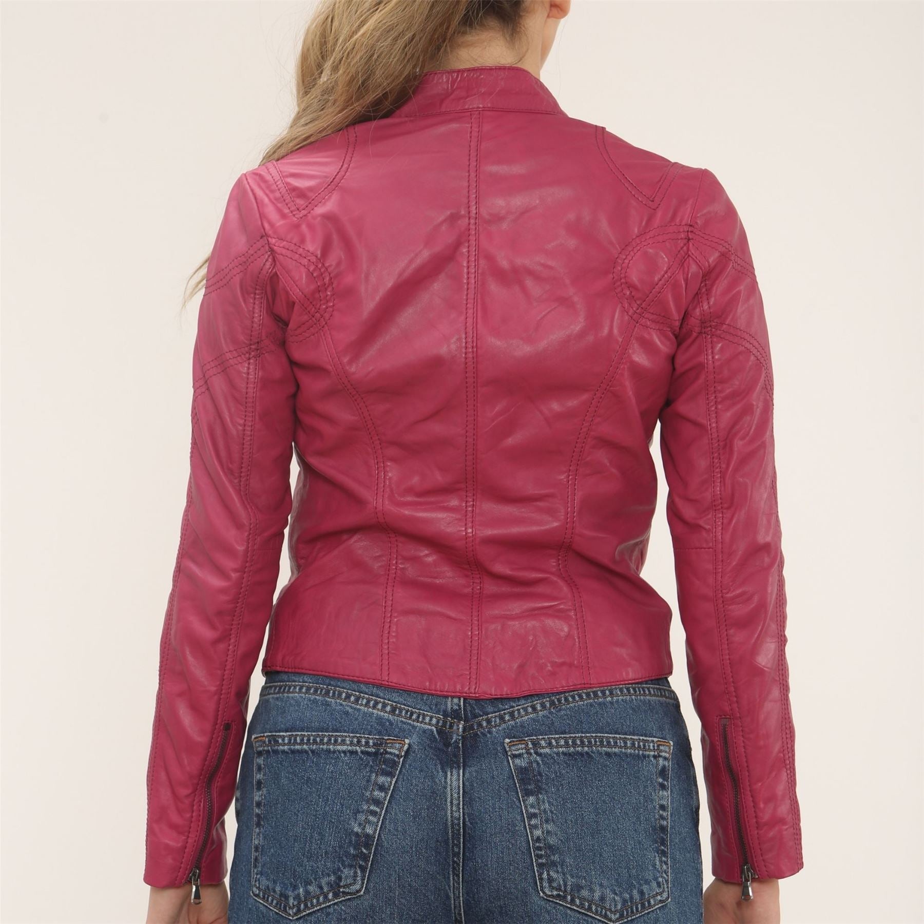 Women's Real Leather Classic Racer Style Biker Jacket