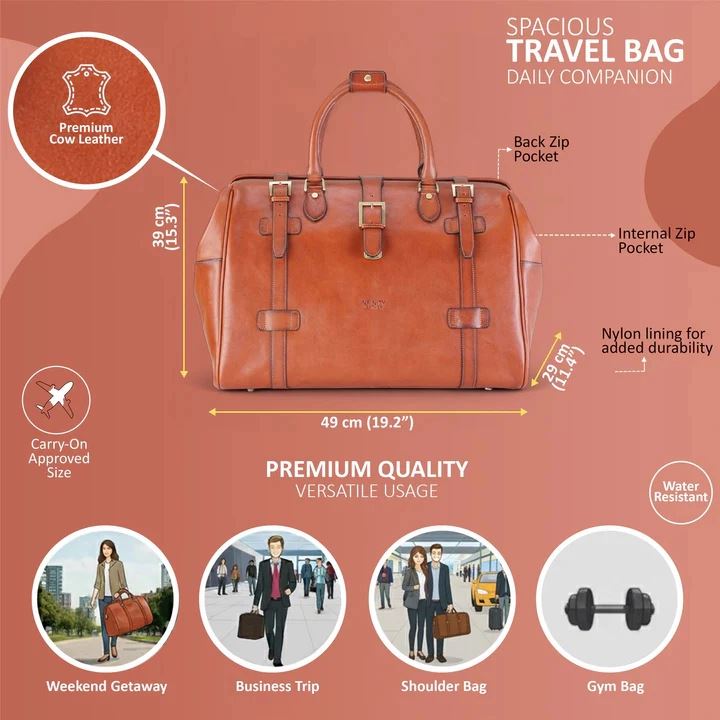 Windsor - Genuine Leather Large Travel Duffle Bag