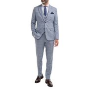 Camden - Men's Blue 3 Piece Check Suit