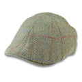 Men's Duckbill Cap Wool Blend Tweed Herringbone Green Check Gatsby Peaked Ivy 6 Panel Hat - Knighthood Store