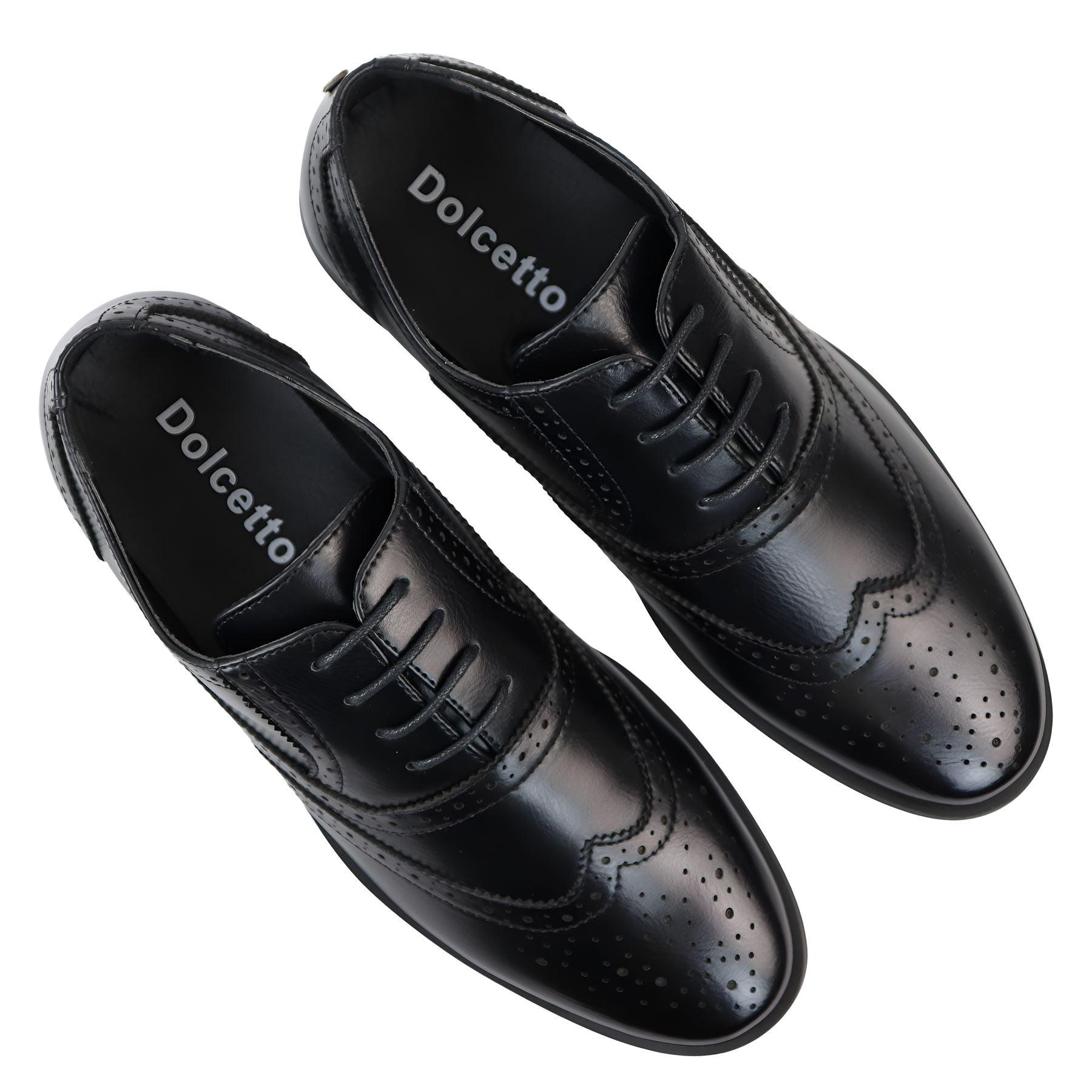 Men's Black Oxfords Shoes Brogues Derbys Formal Dress Shoe - Knighthood Store