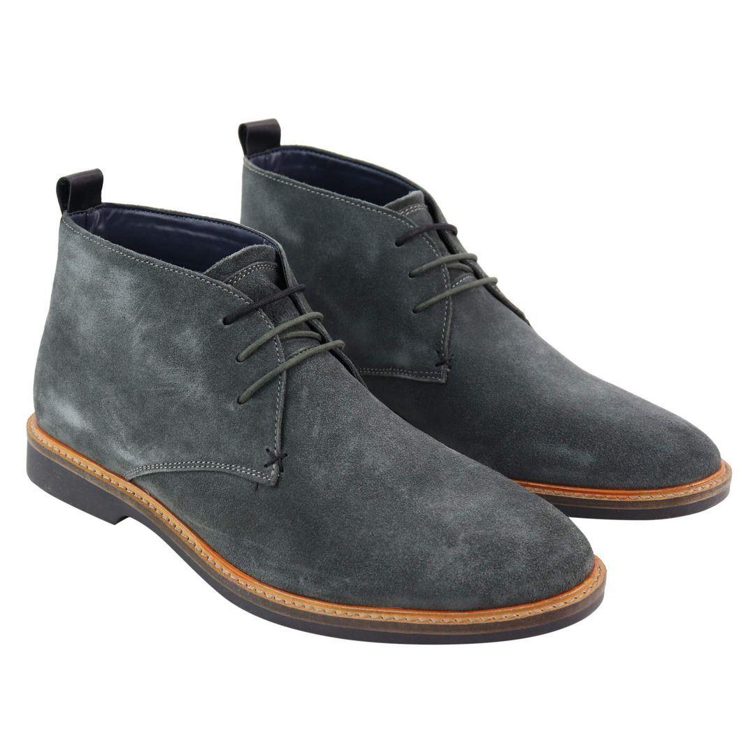 Mens Real Suede Italian Slip On Ankle Boots Smart Casual Desert Chelsea Dealer - Knighthood Store