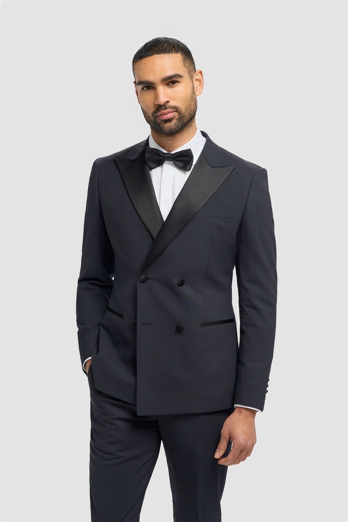 Men's Suit Navy 2 Piece Double Breasted Tuxedo